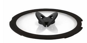 Кришка Tefal Ingenio 22см, скло, силікон, прозоро-чорний