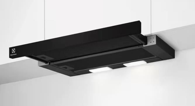 Витяжка Electrolux телескопічна, 59см, 410м.куб/год., чорний