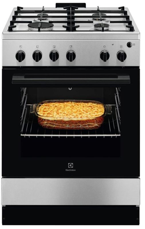Плита Electrolux газова, 59л, 60x60см, чавун, нерж