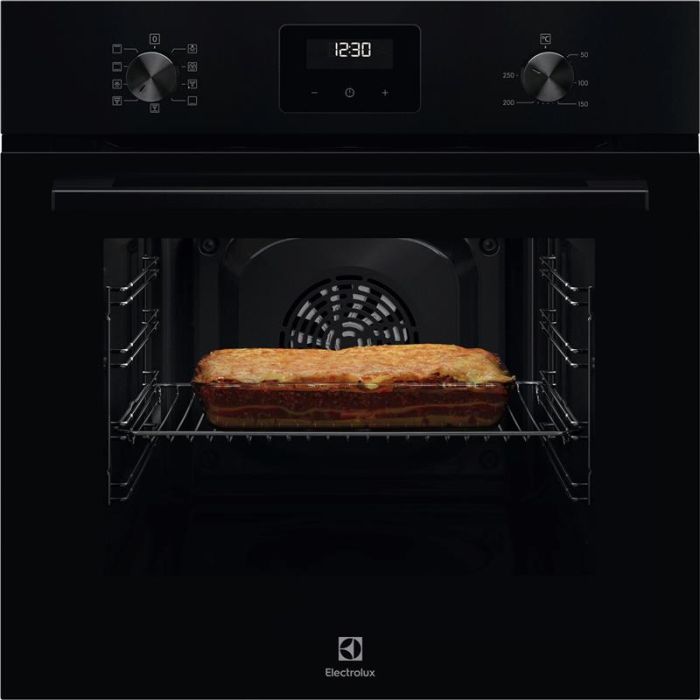 Духова шафа Electrolux електрична, 65л, A, дисплей, конвекція, телескопічні напрямні, чорний