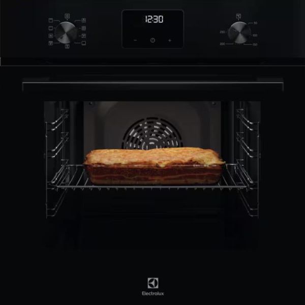 Духова шафа Electrolux електрична, 65л, A, дисплей, конвекція, телескопічні напрямні, чорний