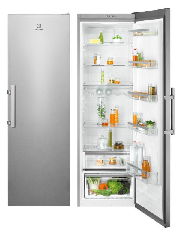 Холодильна камера Electrolux, 186x60х65, 390л, E, ST, інв., зона св-ті, нерж