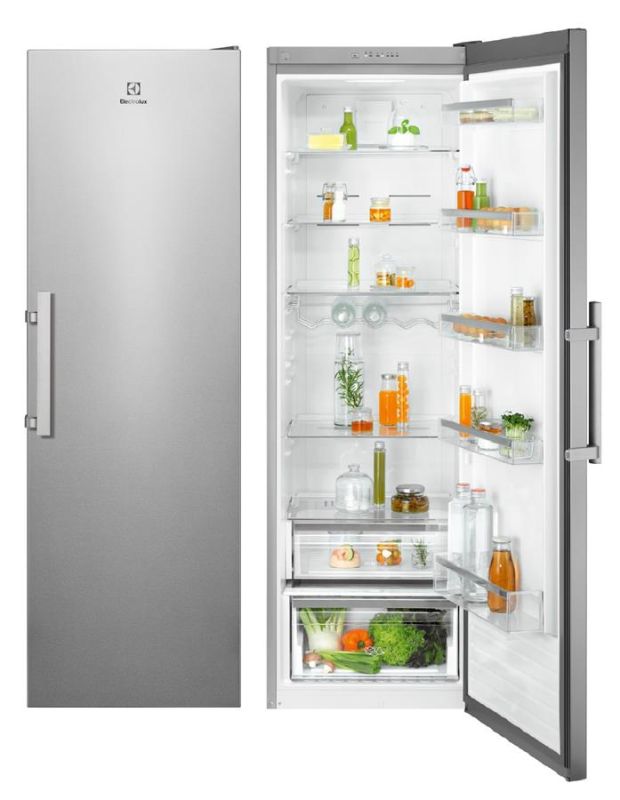 Холодильна камера Electrolux, 186x60х65, 390л, E, ST, інв., зона св-ті, нерж