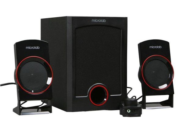 Акустична система MICROLAB M-111 2.1, 12W, mini-jack, чорний