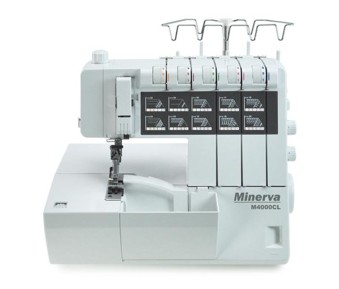 Коверлок MINERVA  M4000CL, 120Вт, 20 оп., (5, 4, 3, 2-х ниткові шви), білий