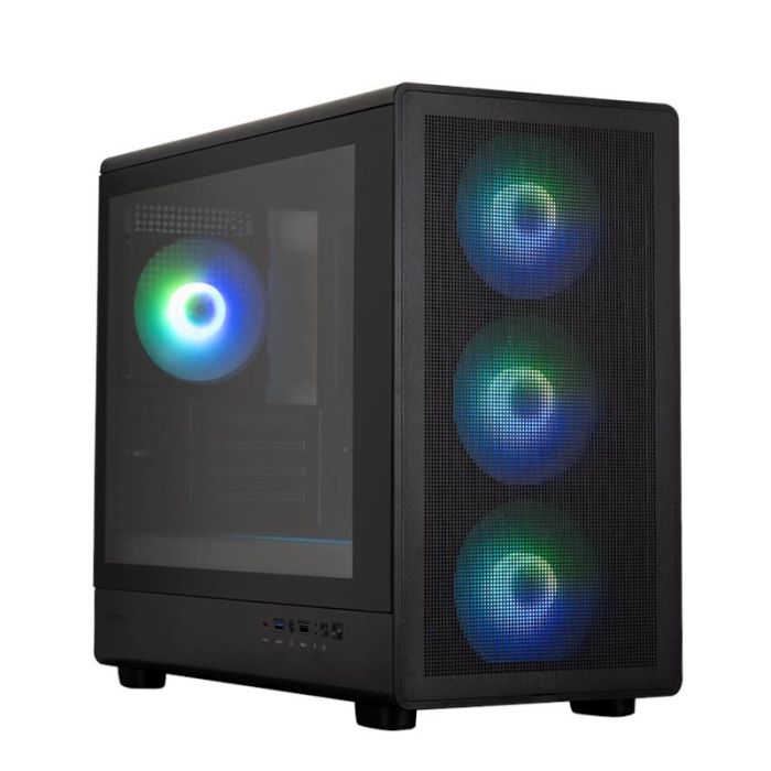Корпус Zalman M5 без БЖ, 1xUSB3.0, 1xUSB2.0, 1x Type C, 4x120мм ARGB, VGA 410мм, LCS ready, TG Side Panel, mATX, чорний