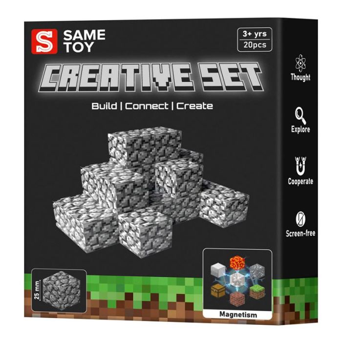 Конструктор магнітний Same Toy Creative Set Cobblestone 20ел