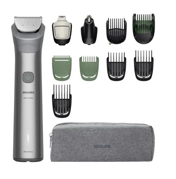 Тример Philips Series 5000, для бороди, голови та тіла, насадок-11, сталь, сірий
