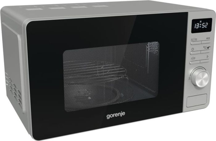 Мікрохвильова піч Gorenje, 20л, електр. керув., 800Вт, гриль, дисплей, нерж