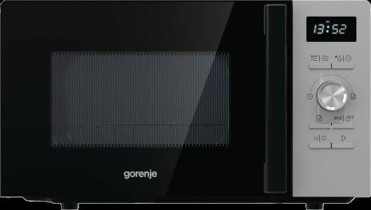 Мікрохвильова піч Gorenje, 20л, електр. керув., 800Вт, гриль, дисплей, 11 програм, нерж