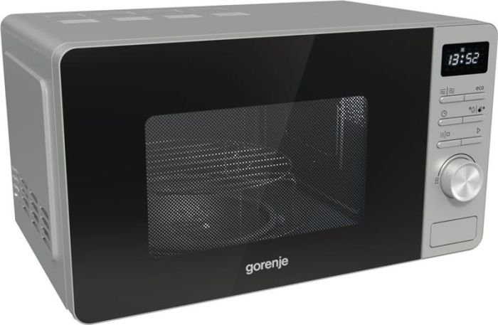 Мікрохвильова піч Gorenje, 23л, міх. управл., 800Вт, гриль, дисплей, нерж
