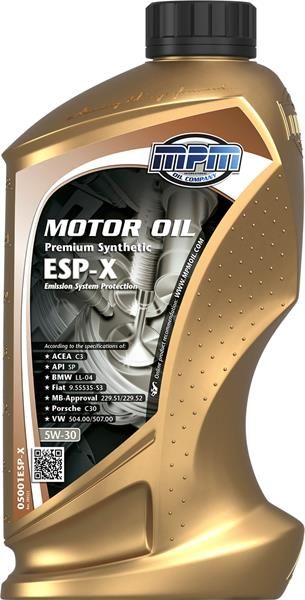 Олива моторна MPM Premium Synthetic ESP-X 5W-30 1л (05001ESP-X)