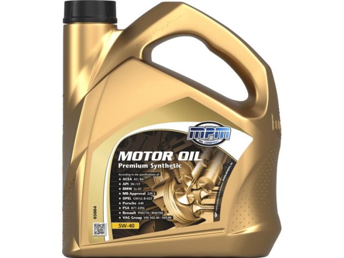 Олива моторна MPM Premium Synthetic 5W-40 4л (05004)