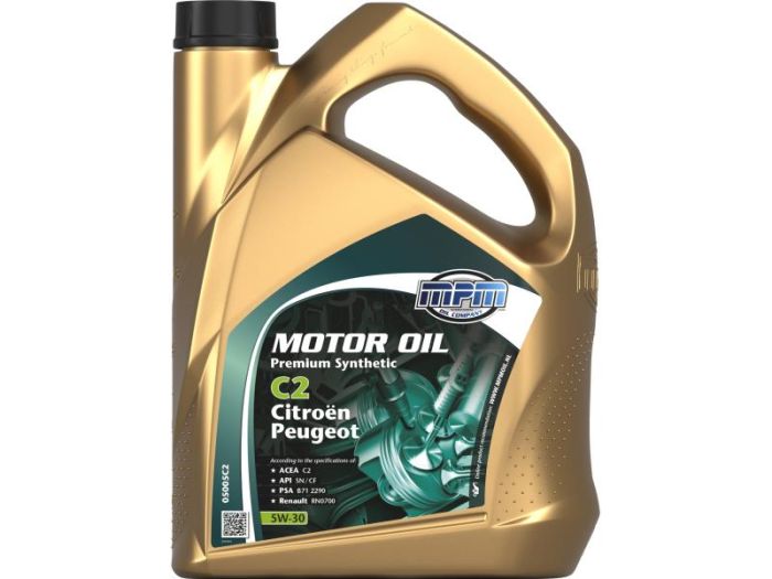 Олива моторна MPM Premium Synthetic C2 Citroen / Peugeot 5W-30 5л (05005C2)