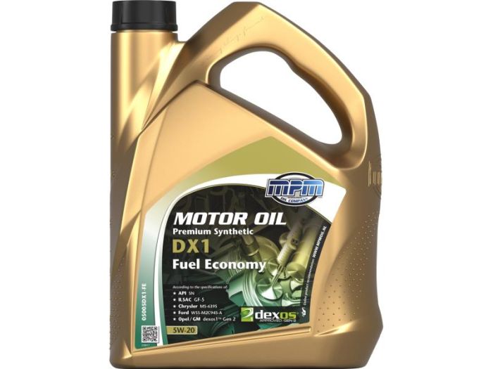 Олива моторна MPM Premium Synthetic DX1 Fuel Economy 5W-20 5л (05005DX1-FE)