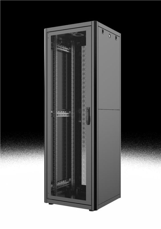 Шафа MIRSAN 19", 36U, GTN, перфоровані двері, 600x600 мм, максимально 1000 кг, чорна