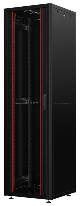 Шафа MIRSAN 19", 36U, GTN SERVER, скляні двері, 600x800 мм, максимально 1000 кг, чорна
