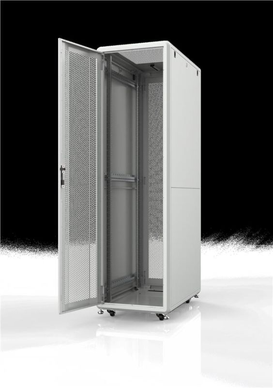 Шафа MIRSAN 19", 36U, GTS, перфорація 63%, 600x1100 мм, максимально 2000 кг, сіра