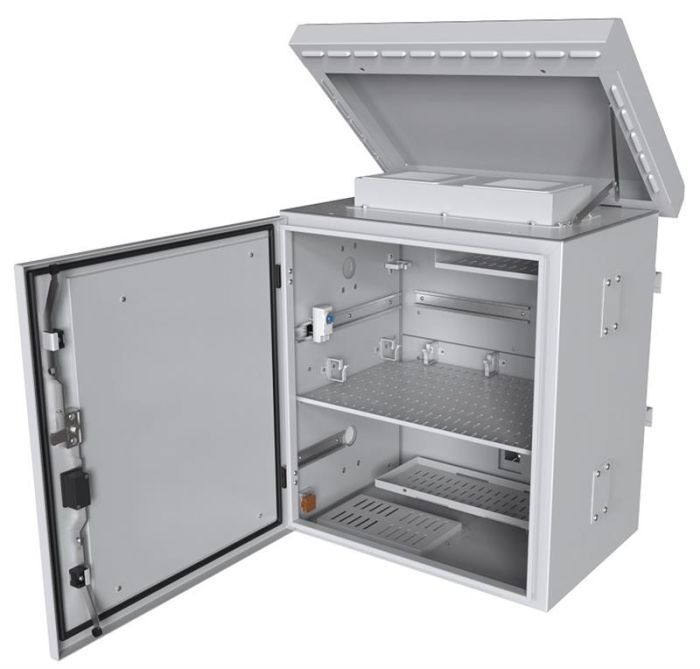 Шафа MIRSAN 19", 12U, MOBESE CCTV RACK, зібрана, 600x300 мм, сіра