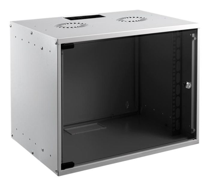 Шафа MIRSAN 19", 12U, SOHO, зібрана, 535x400 мм, максимально 30 кг, сіра
