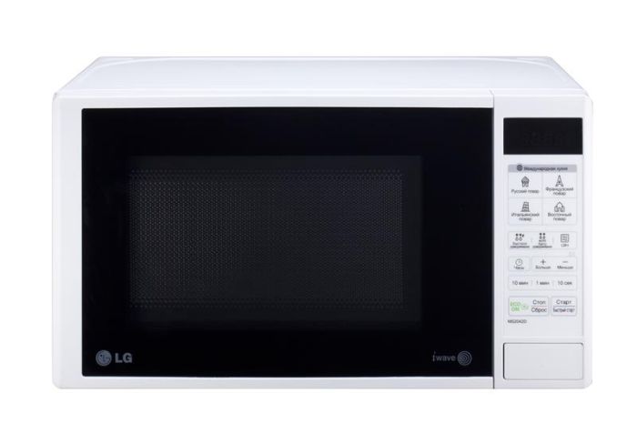 Мікрохвильова піч LG, 20л, електрон. керування, 700Вт, дисплей, білий