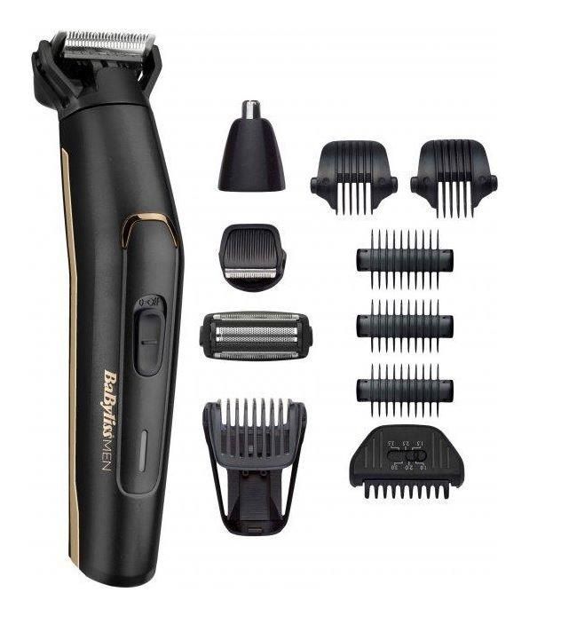 Набір для стрижки Babyliss, для бороди, вусів, голови, носа і тіла, акум., вібраційний мотор, насадок-10, сталь, чорний