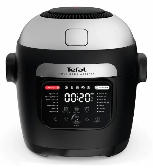Мультиварка-мультипіч Tefal Multicook Actifry, 1334Вт, чаша-6л, сенсорне керув., 14 програм, метал/пластик, чорний