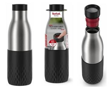 Термопляшка Tefal Bludrop soft touch, 500мл, нержавіюча сталь, графітовий