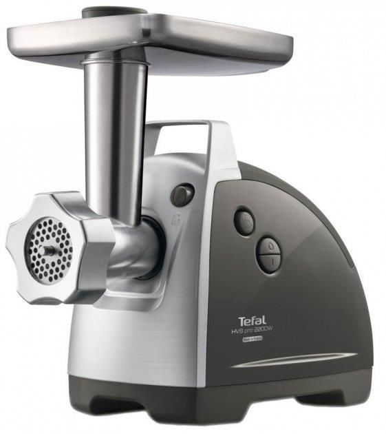 М'ясорубка Tefal HV8 Successor, 2200Вт, 4.5кг/хв, 3 решітки, насадка для ковбас, кеббе, 4 терки, пластик/метал, чорний