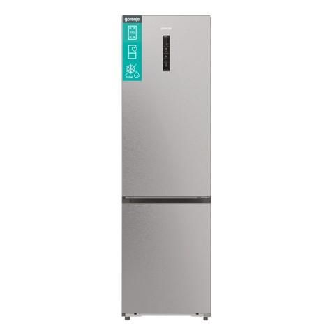 Холодильник з нижн. мороз. камерою Gorenje, 203х66х60см, 2 двері, 283(130)л, А+, Total NF, Зона св-ті, Інвертор, Зовн. Дисп, Wi-Fi, нерж