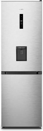 Холодильник Gorenje з нижн. мороз. камерою, 186х59х60см, 2 дв., Х- 207л, М- 97л, A+, NoFrost Plus, Fresh zone, дозатор для води, нерж