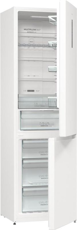 Холодильник з нижн. мороз. камерою Gorenje NRK6202AW4, 200х60х60см, 2 двері, 235( 96)л, А++, Total NF , Зона св-ті, Зовн. Диспл,