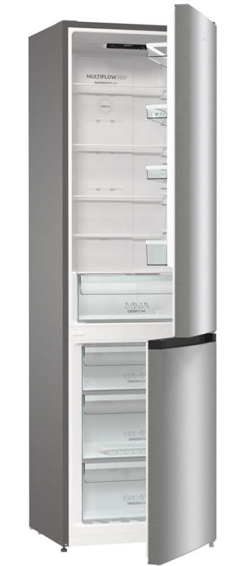 Холодильник з нижн. мороз. камерою Gorenje NRK6202EXL4 200х60х60см, 2 двері, 235( 96)л, А++, NoFrost+ , Зона св-ті, нержав