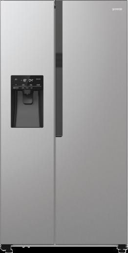 Холодильник SBS Gorenje, 179х70х92см, 2 двері, 376(190)л, А++, NF+, Інв., Зона св-ті, диспенсер, генератор льоду, Зовн. Диспл, нерж