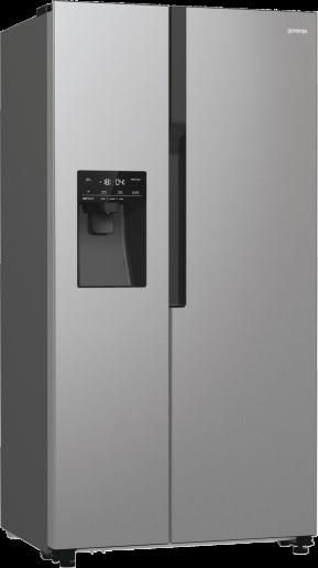 Холодильник SBS Gorenje, 179х70х92см, 2 двері, 376(190)л, А++, NF+, Інв., Зона св-ті, диспенсер, генератор льоду, Зовн. Диспл, нерж