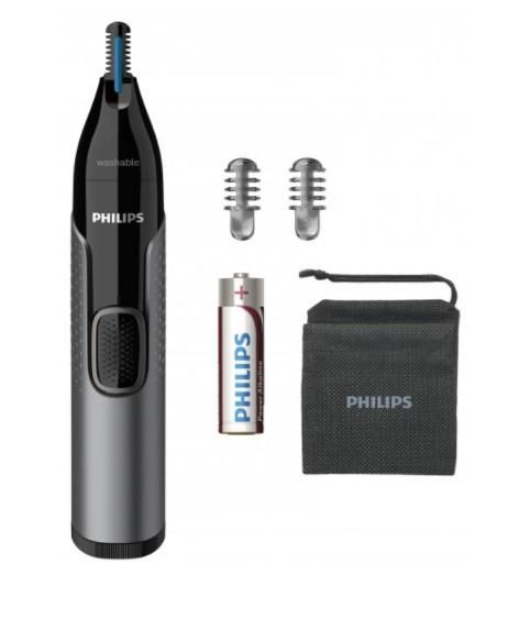 Тример Philips Series 3000, 1хАА, насадок-2, сталь, чорний