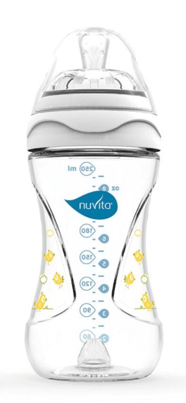 Пляшка для годування Nuvita Mimic 250мл, 3міс+, антиколікова, білий