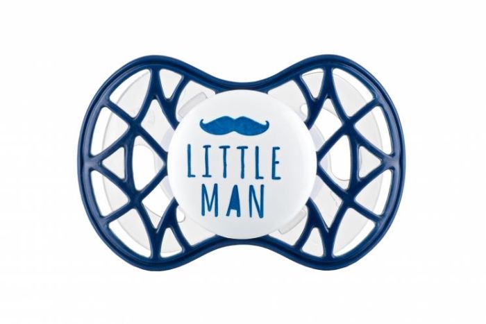 Пустушка Nuvita Air55 Cool 6міс+, симетрична, з ковпачком, LITTLE MAN темно-синій