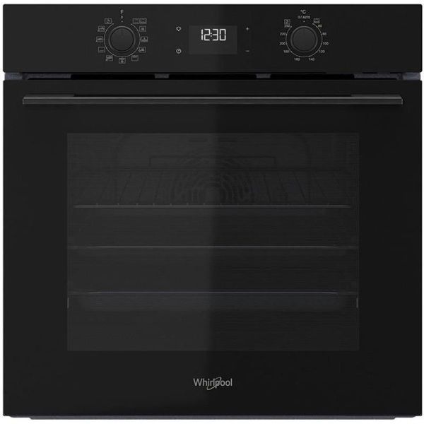 Духова шафа Whirlpool електрична, 71л, A+, дисплей, конвекція, телескопічні напрямні, чорний