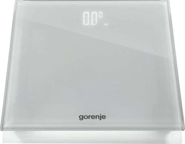 Ваги підлогові Gorenje, 180 кг, дисплей, скло, білий