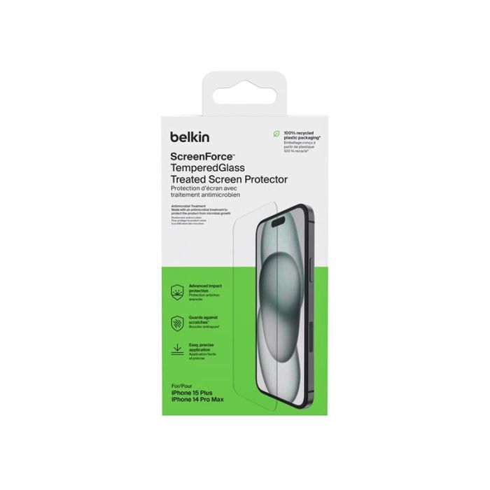 Захисне скло Belkin для iPhone 16 Plus/15 Plus/14 Pro Max TemperedGlass (1 Pack)
