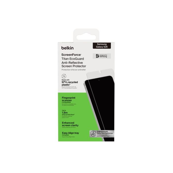 Захисне скло Belkin для Samsung Galaxy S26 Titan EcoGuard (1 Pack)
