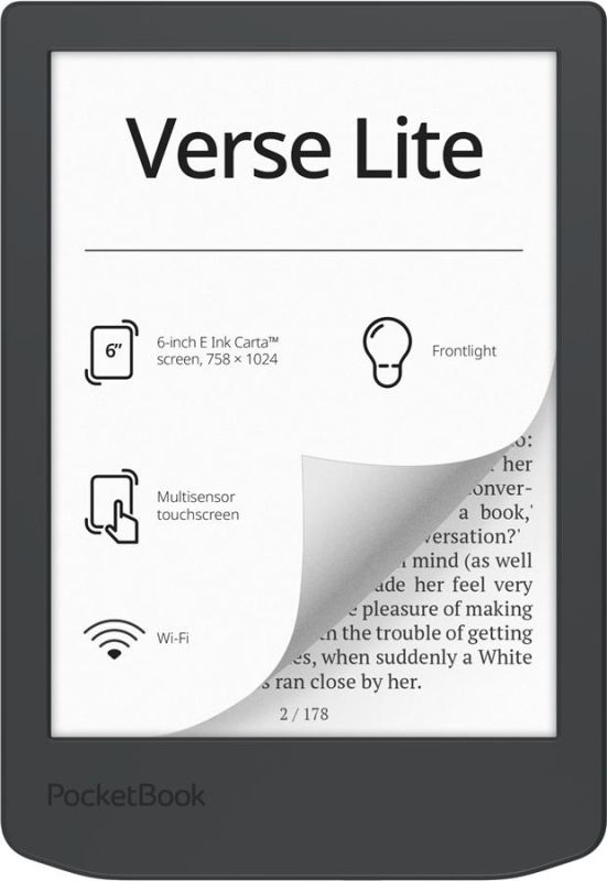 Електронна книга PocketBook 619 Verse Lite, Midnight Grey
