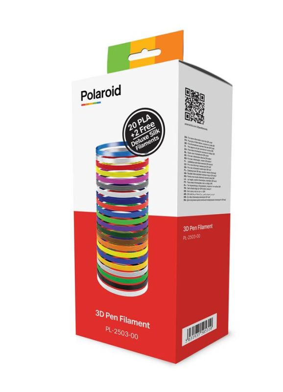 Картридж для 3D ручки Polaroid PLA, 1.75мм, нитка, 22 шт, мікс