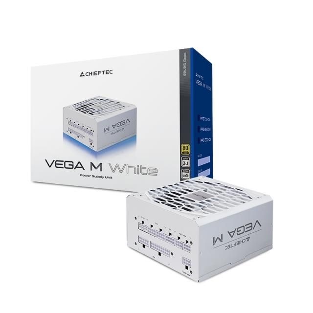 Блок живлення CHIEFTEC Vega M  (750W), >90%, 80+ Gold, 135мм FDB, 1xMB 24pin(20+4), 2xCPU 8pin(4+4), 3xMolex, 6xSATA, 4xPCIe 8pin(6+2), 1xPCIe GEN5 16pin, Fully