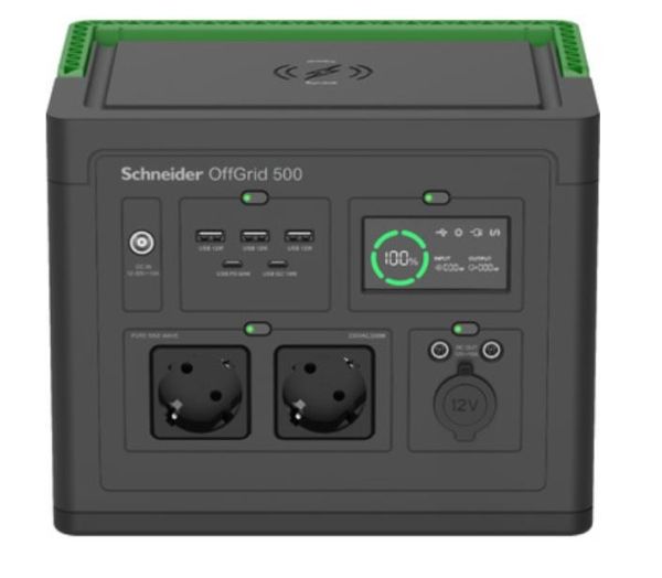 Портативна електростанція Schneider Electric OffGrid Portable Power Station 500, 500 Вт, 517 Вт/год, Wireless Charge