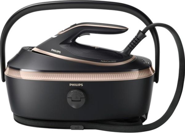 Парогенератор Philips PerfectCare 8000, 3120Вт, 1400мл, паровий удар -800гр, верт. відпарювання, нерж. сталь, чорний