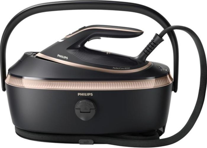 Парогенератор Philips PerfectCare 8000, 3120Вт, 1400мл, паровий удар -800гр, верт. відпарювання, нерж. сталь, чорний