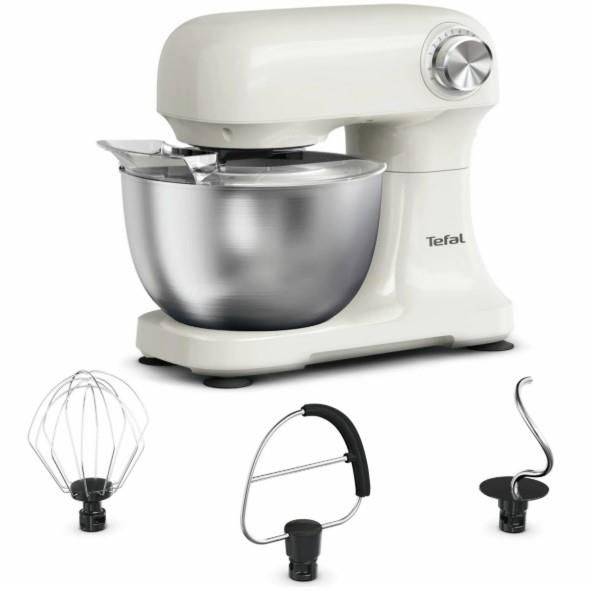 Міксер Tefal планетарний Bake Easy 500Вт, насадки-3, чаша-нерж., метал, 3.5л, бежевий