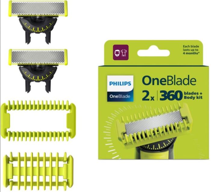 Змінні леза Philips OneBlade 360 QP624/50 з насадками для тіла 2 шт